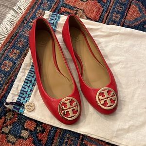 Tory Burch - GLD & Bright Red - Ballet Flats - Size 6